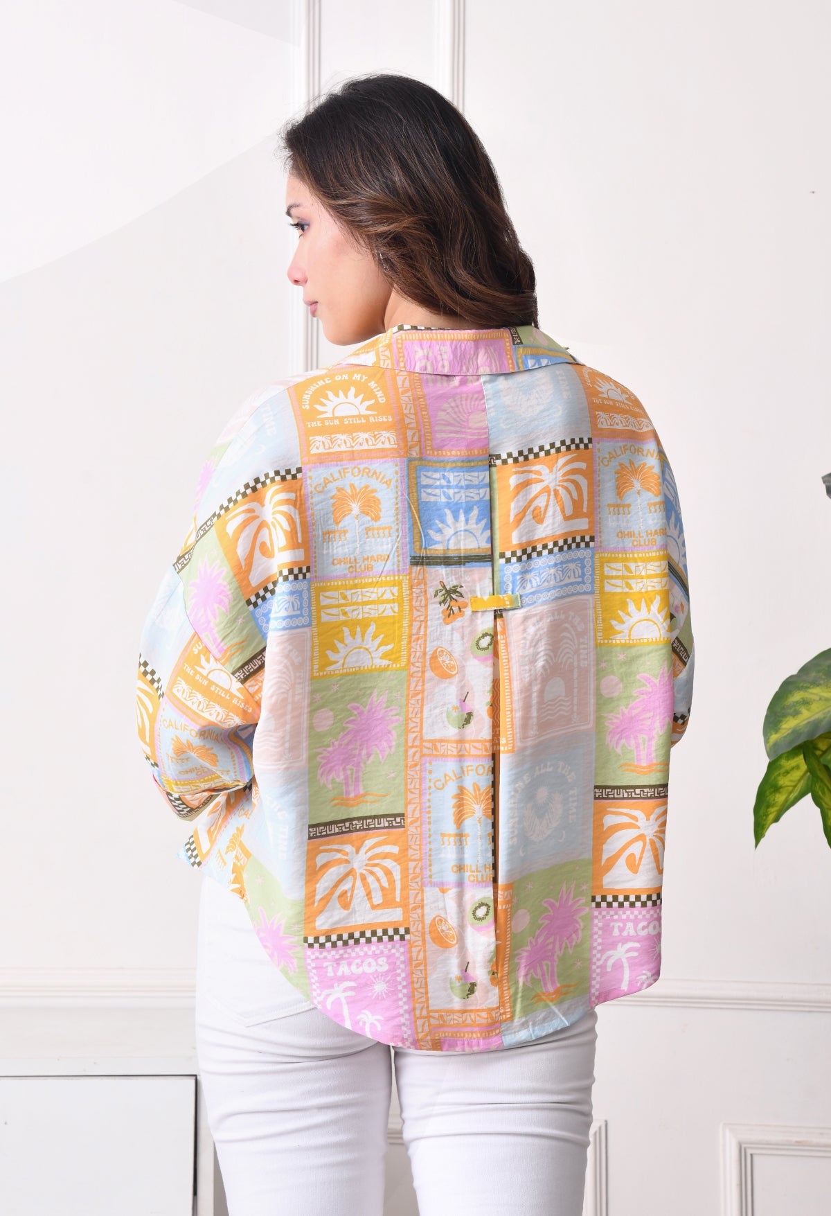 Women Relaxed Fit Printed Spread Collar Casual Shirt