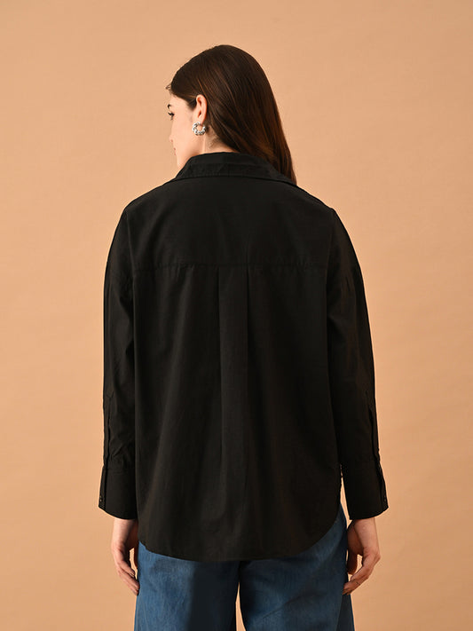 Women Relaxed Fit Solid Casual Shirt