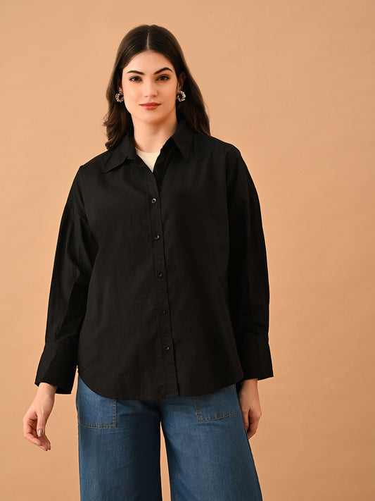 Women Relaxed Fit Solid Casual Shirt