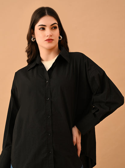 Women Relaxed Fit Solid Casual Shirt
