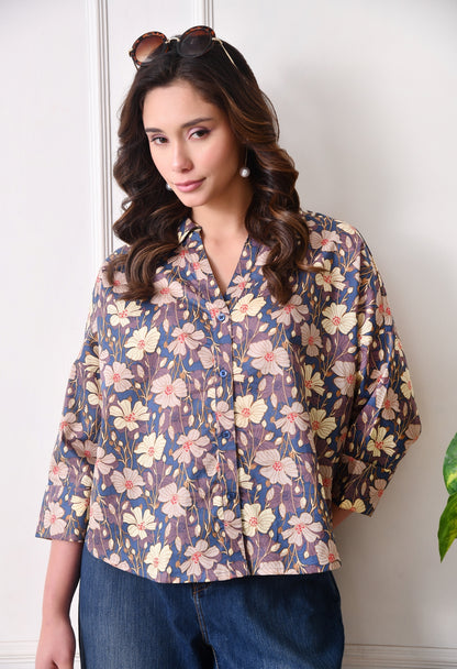 Women Relaxed Fit Floral Print, Printed Spread Collar Casual Shirt