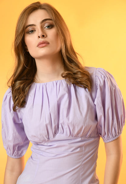 Women A-line Purple Mini/Short Dress