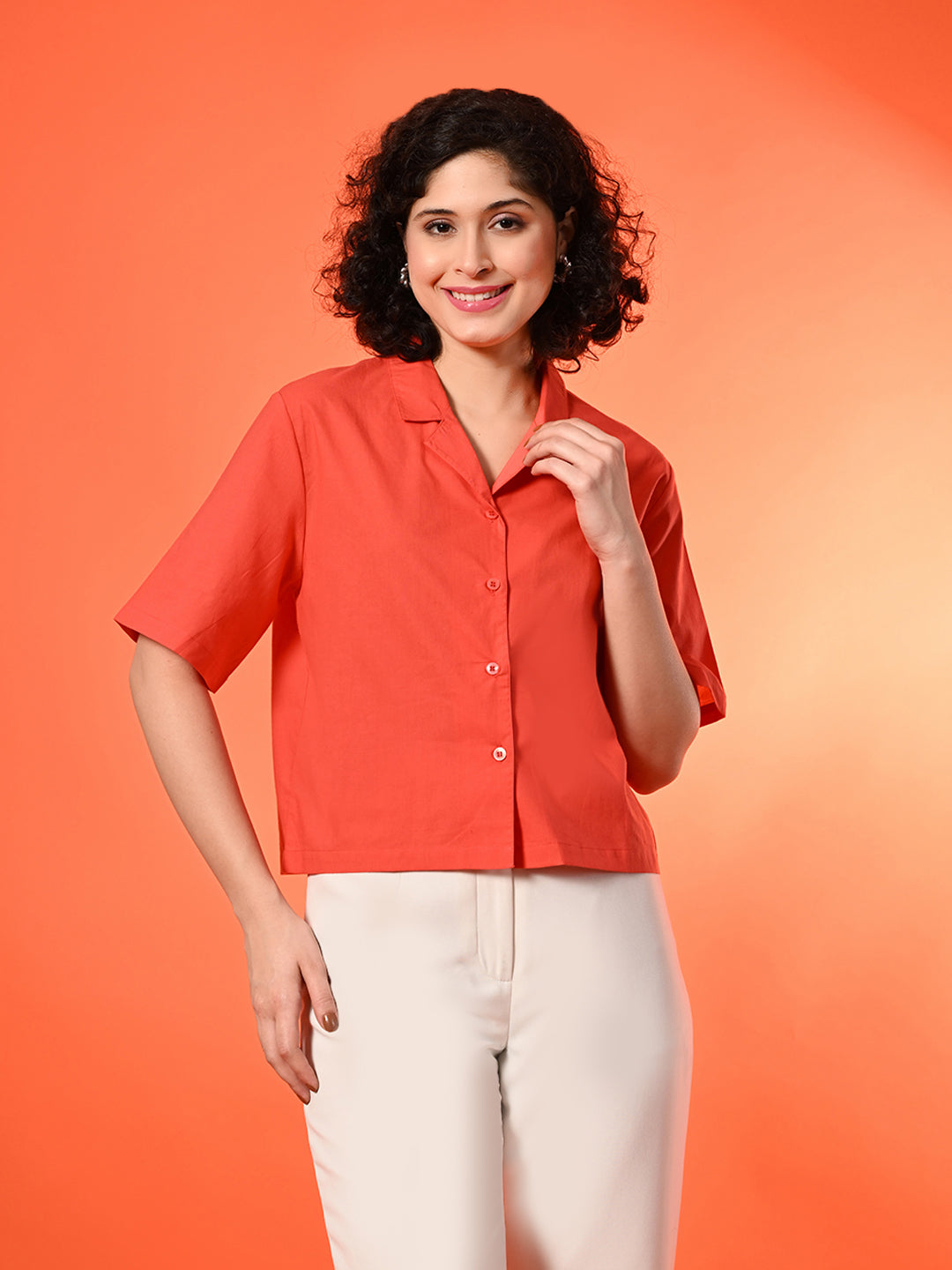 Women Regular Fit Solid Casual Shirt