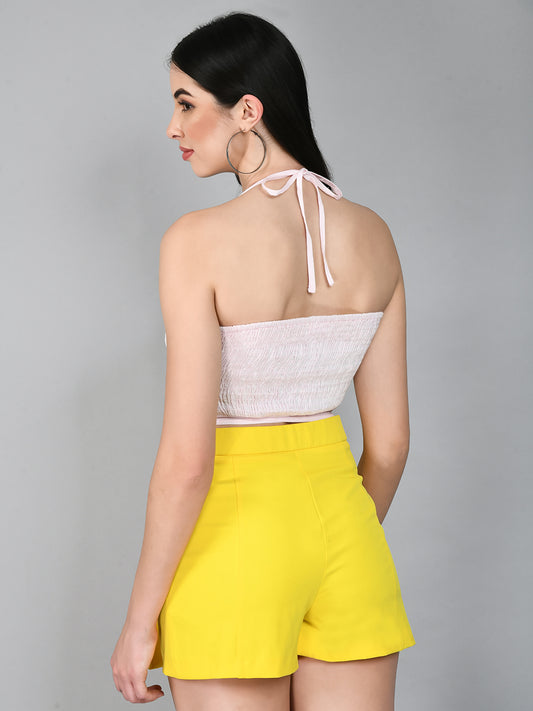 Casual Shoulder Straps Solid Women Pink Top