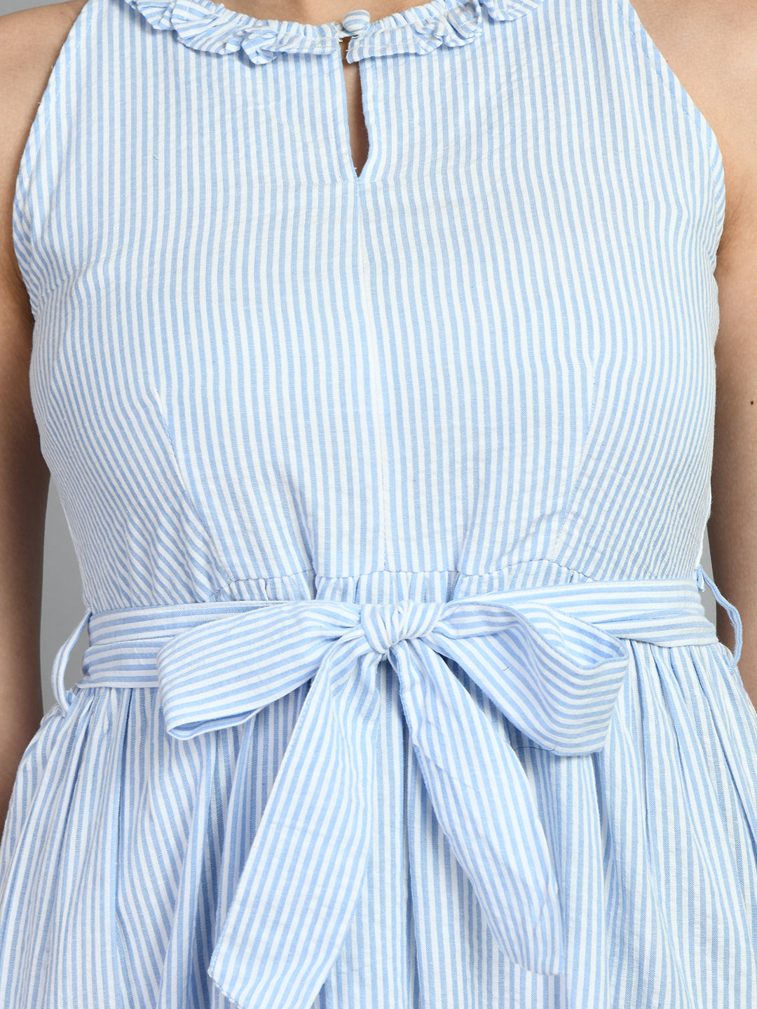 Women A-line Blue Above Knee/Mid Thigh Length Dress