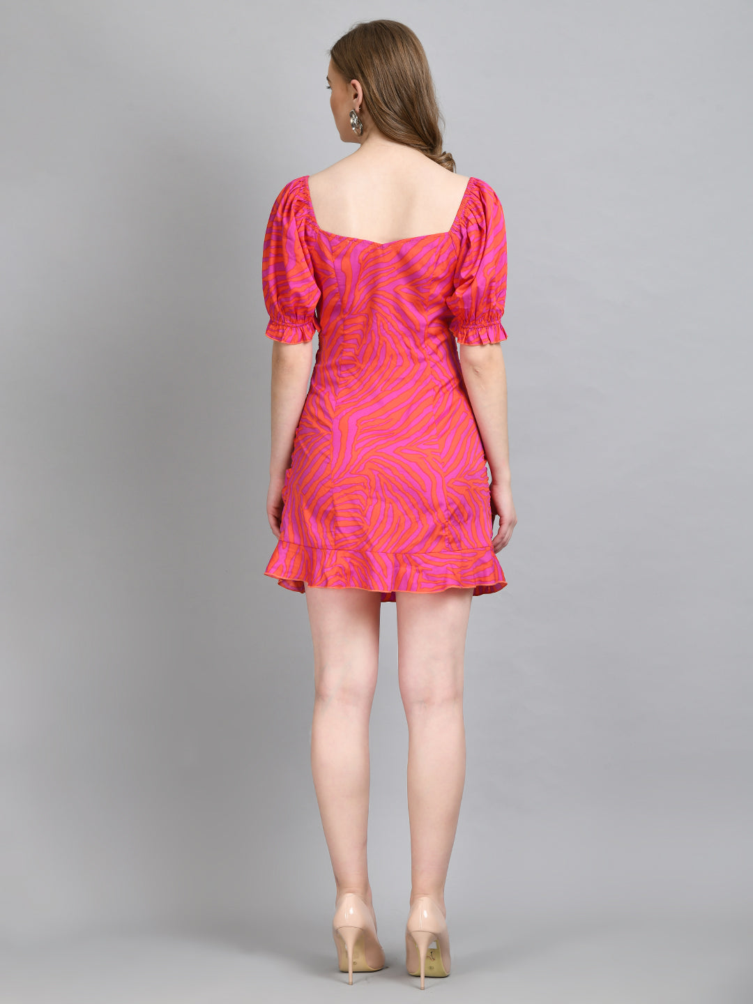 Women Sheath Pink Above Knee/Mid Thigh Length Dress