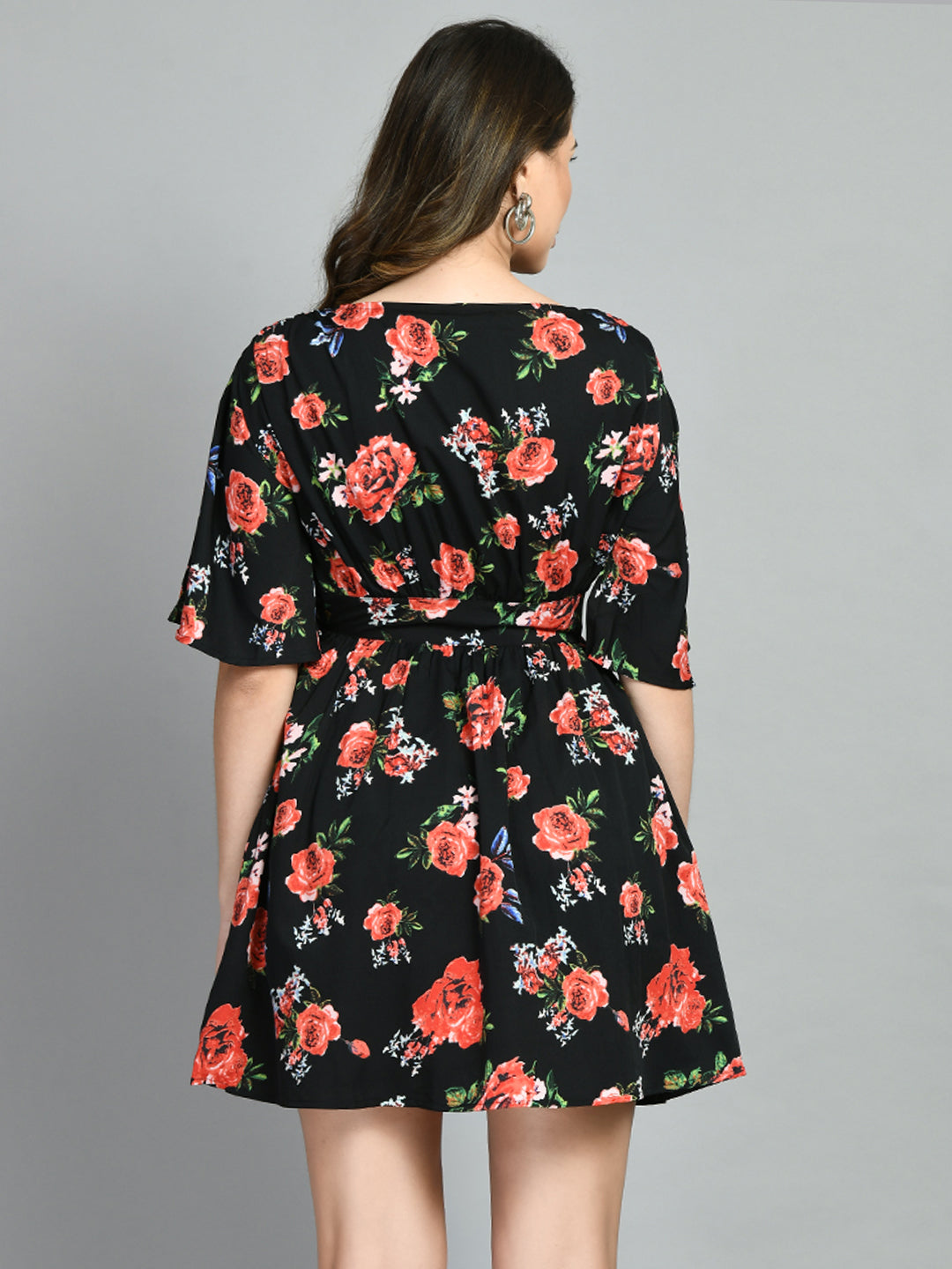 Women A-line Black Above Knee/Mid Thigh Length Dress