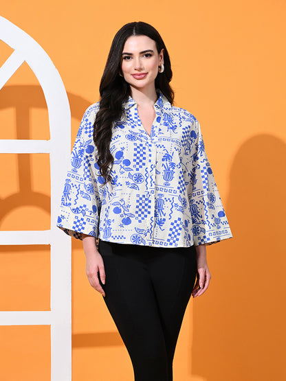 Women Oversized Fit Printed Casual Shirt