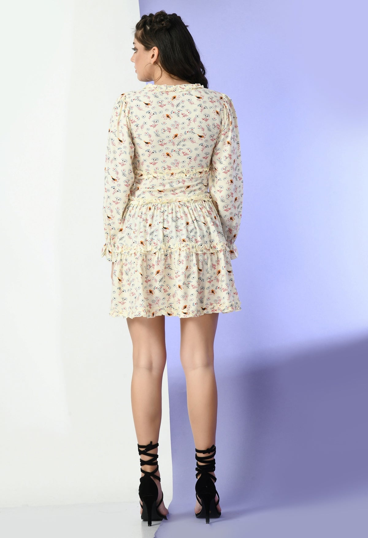 Women Fit and Flare Multicolor Mini/Short Dress