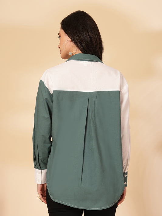 Women Regular Fit Color Block Party Shirt