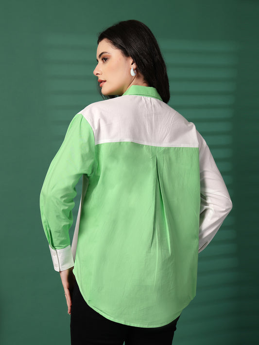 Women Regular Fit Color Block Party Shirt