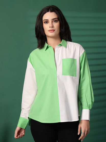 Women Regular Fit Color Block Party Shirt