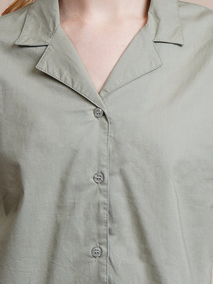 Women's Sage Green Boxy Top