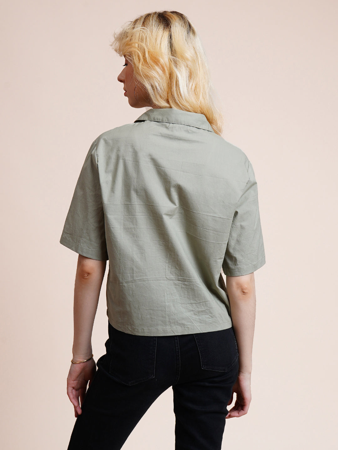 Women's Sage Green Boxy Top