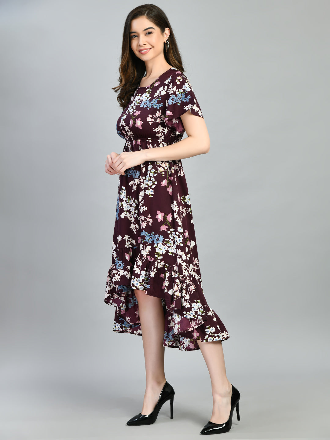 Women Fit and Flare Multicolor Knee Length Dress