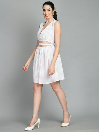 Women A-line White Mini/Short Dress