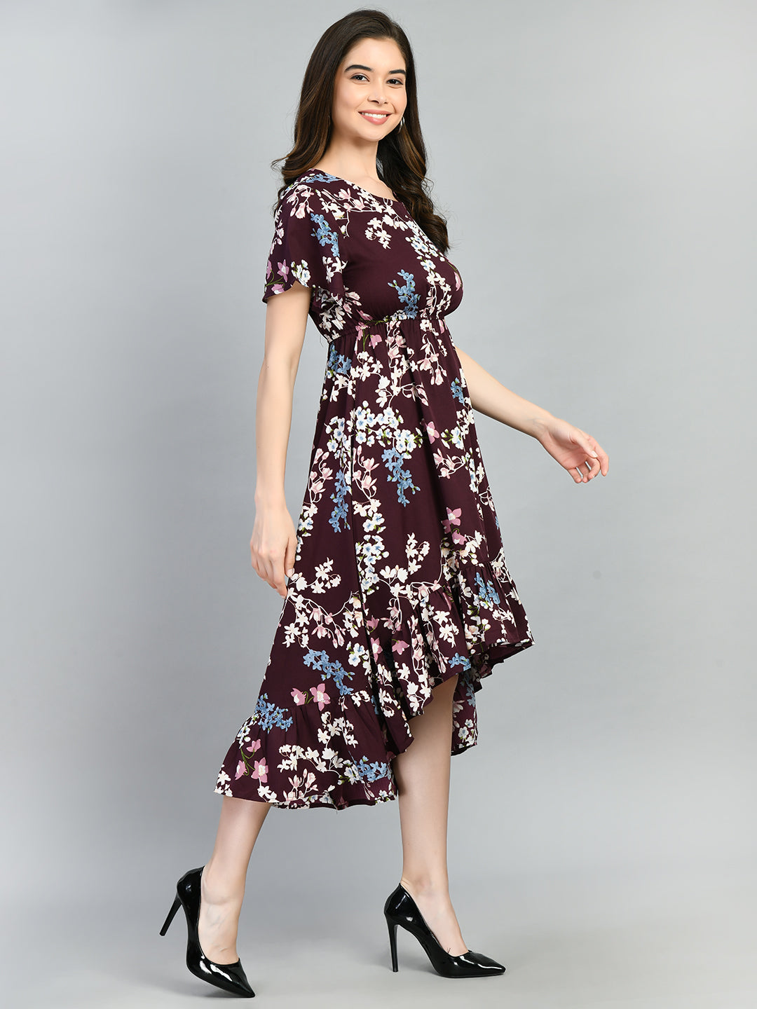 Women Fit and Flare Multicolor Knee Length Dress