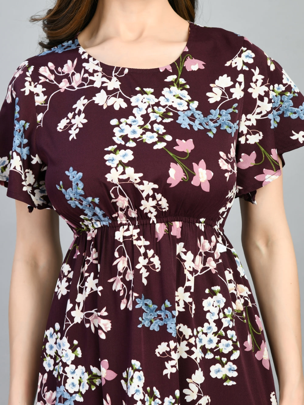Women Fit and Flare Multicolor Knee Length Dress