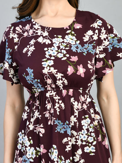 Women Fit and Flare Multicolor Knee Length Dress