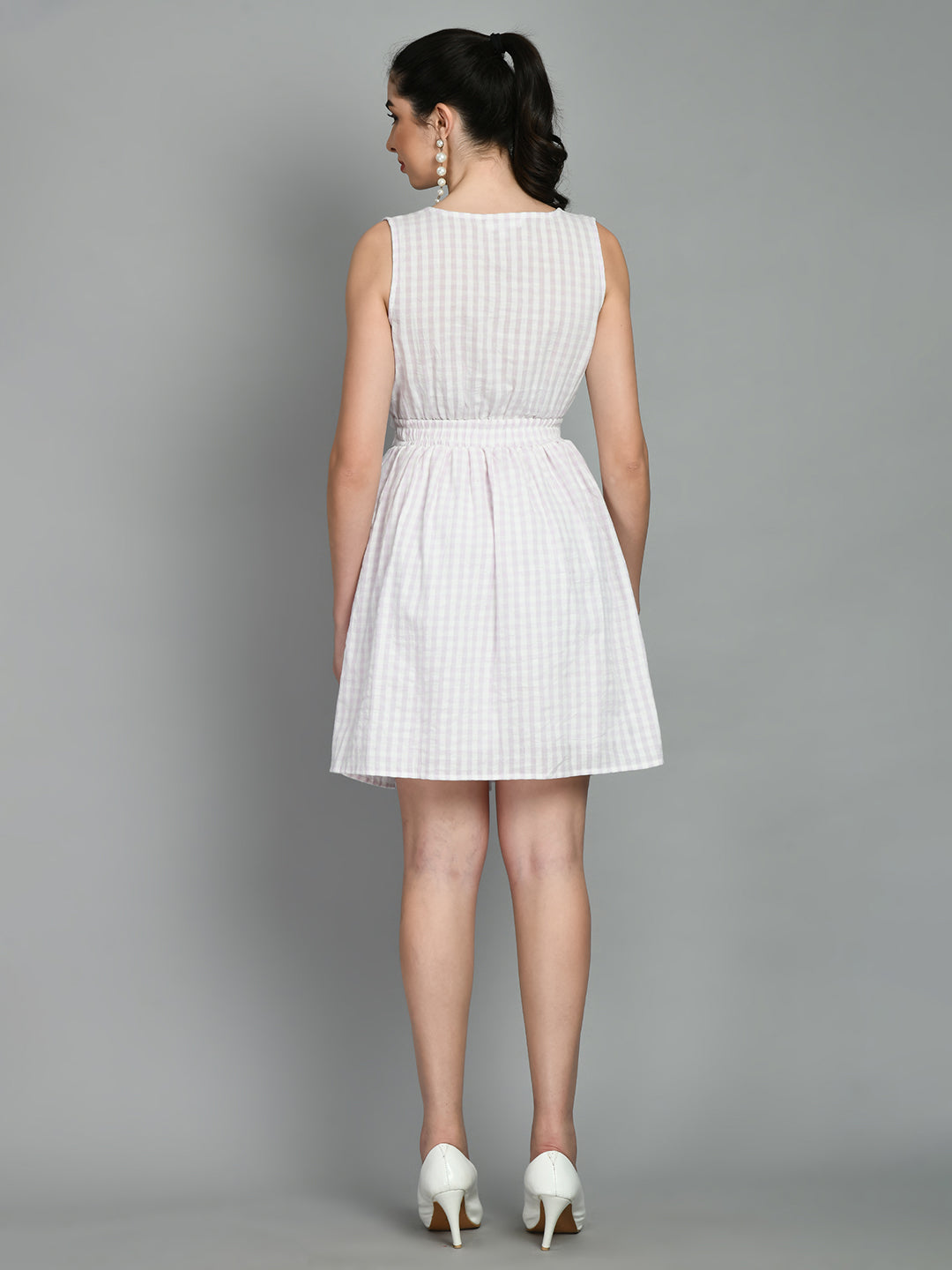 Women A-line White Mini/Short Dress