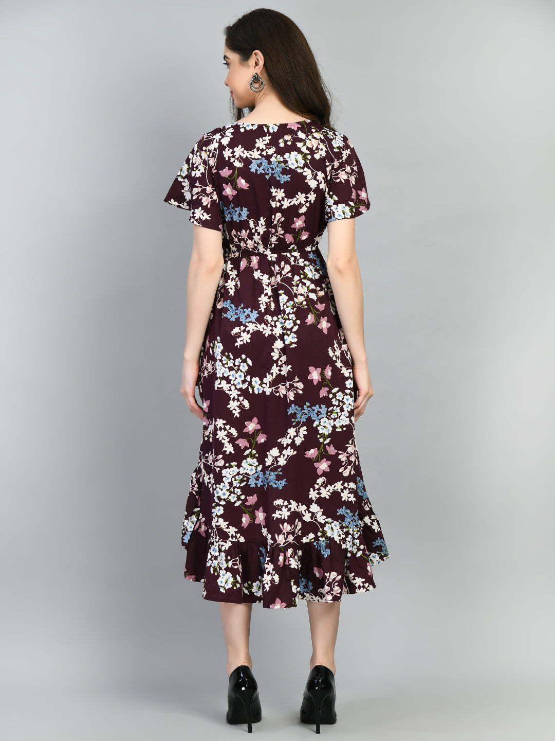 Women Fit and Flare Multicolor Knee Length Dress