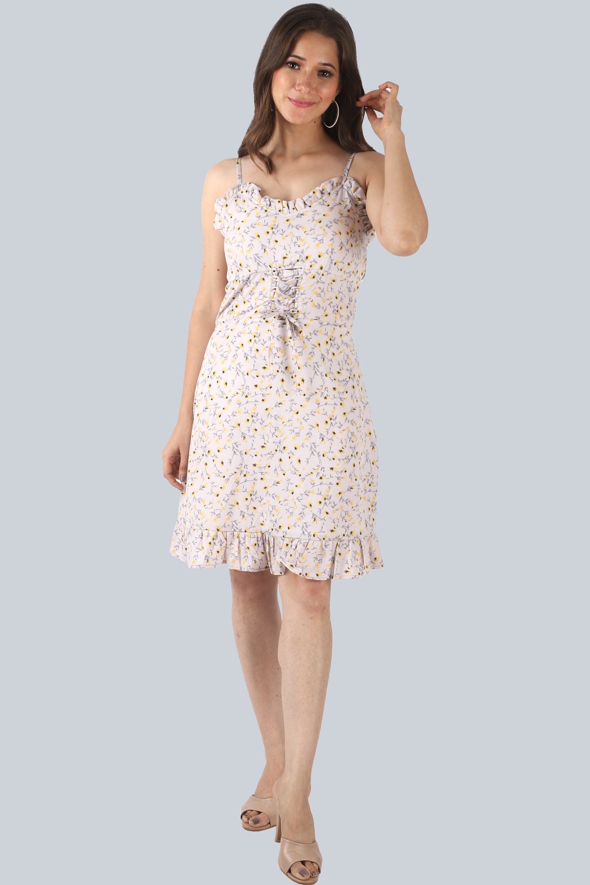 Women A-line White Mini/Short Dress