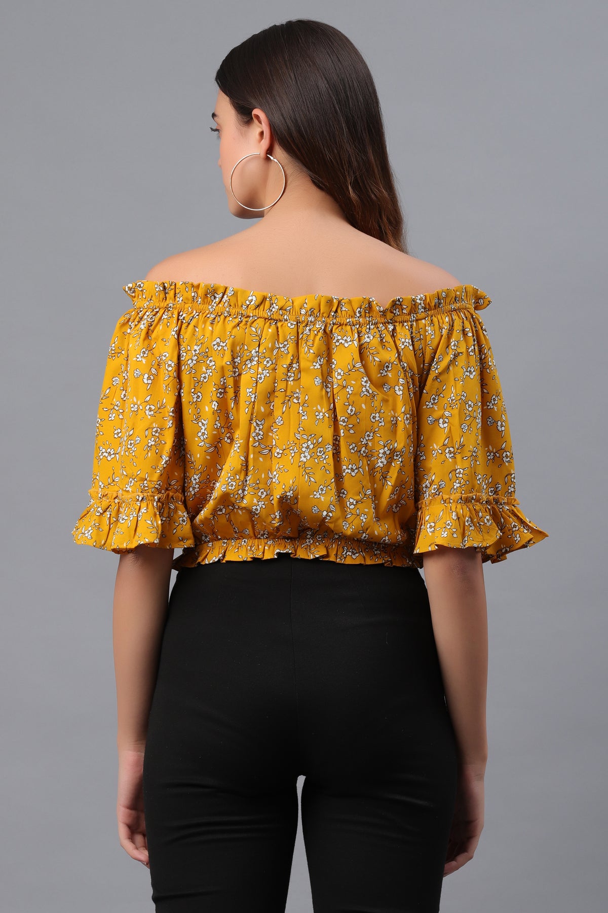 Casual Regular Sleeves Printed Women Yellow Top