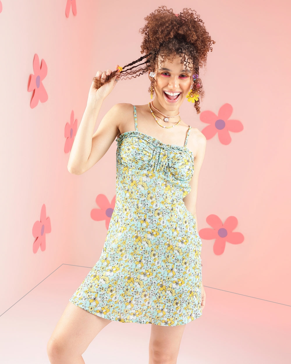 Women A-line Multicolor Above Knee/Mid Thigh Length Dress