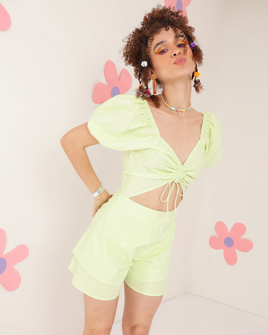 Women Bodycon Light Green Mini/Short Dress