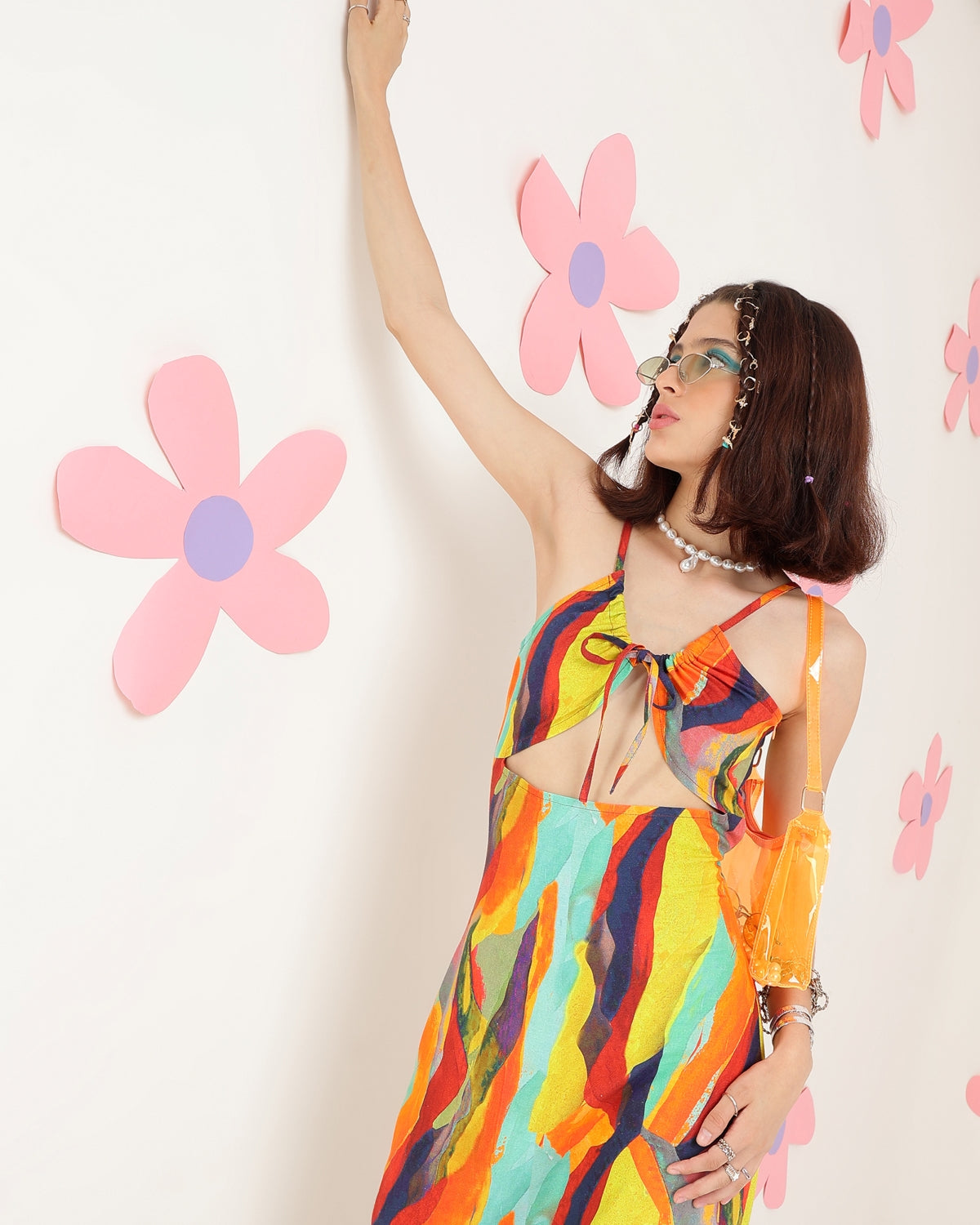 Women A-line Multicolor Maxi/Full Length Dress