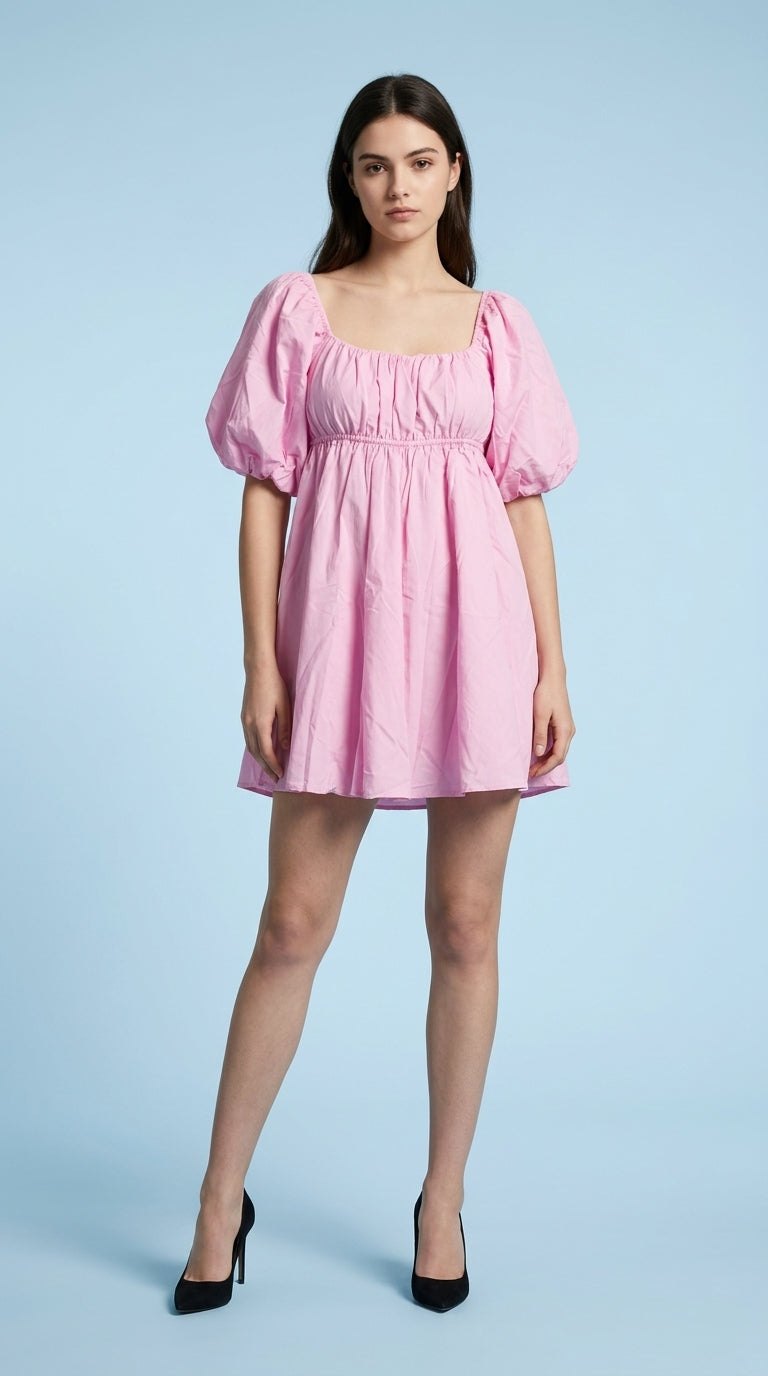 Women A-line Pink Mini/Short Dress