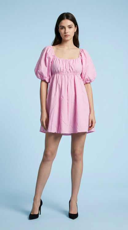 Women A-line Pink Mini/Short Dress