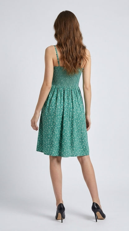 Women Fit and Flare Green Midi/Calf Length Dress