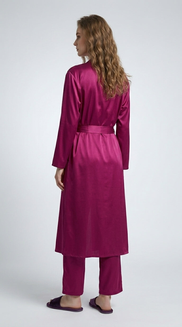 Women Night Dresses Pack of 3 Women Nighty with Robe (Pink)