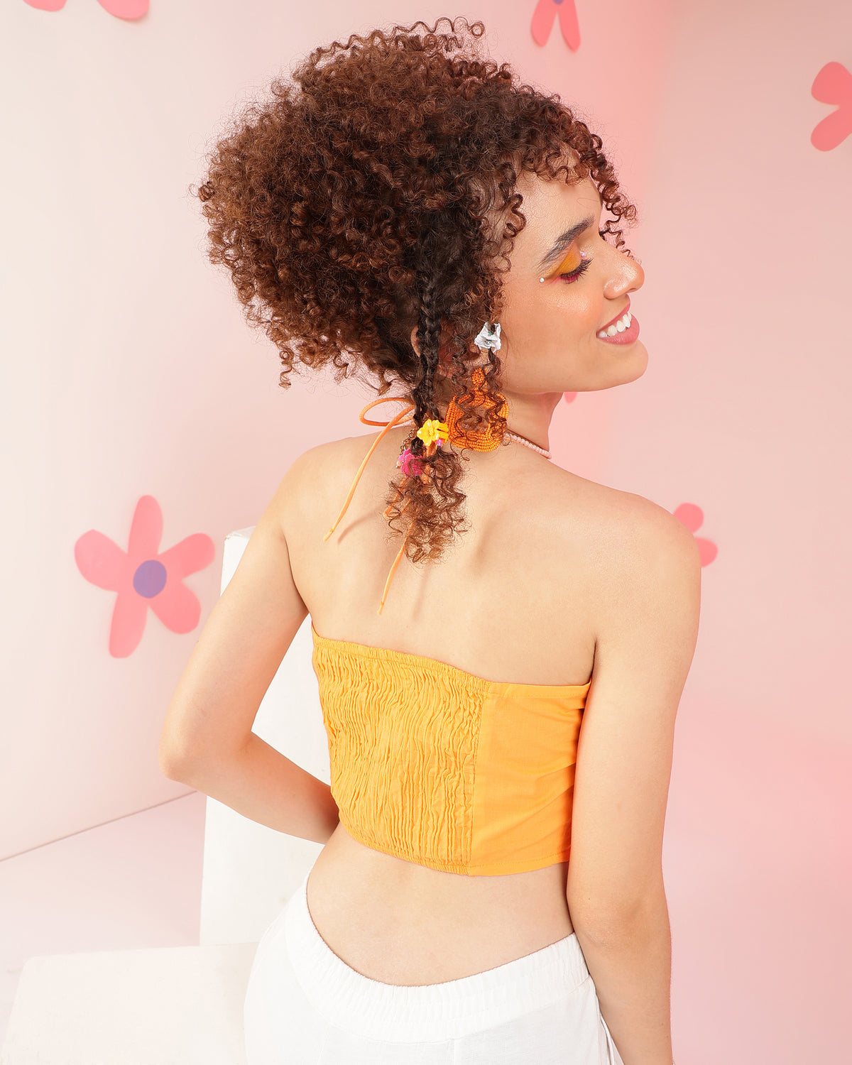 Casual Sleeveless Embroidered Women Yellow Top