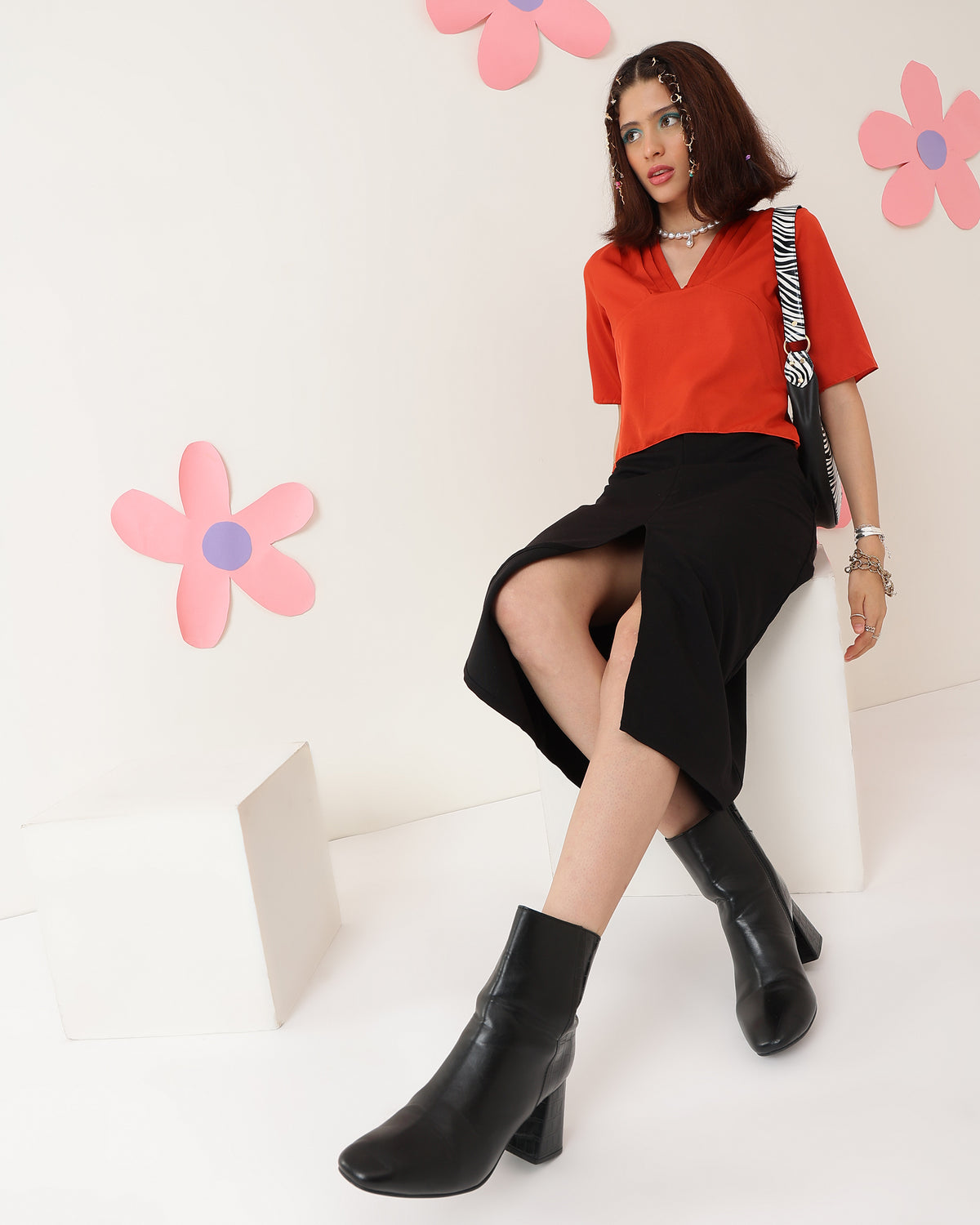 Casual Regular Sleeves Solid Women Red Top