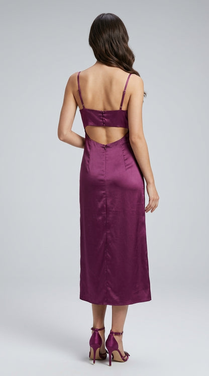 Women A-line Purple Midi/Calf Length Dress