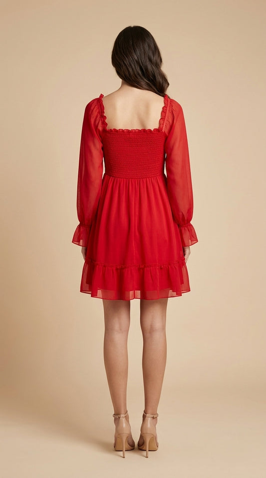 Women A-line Red Mini/Short Dress