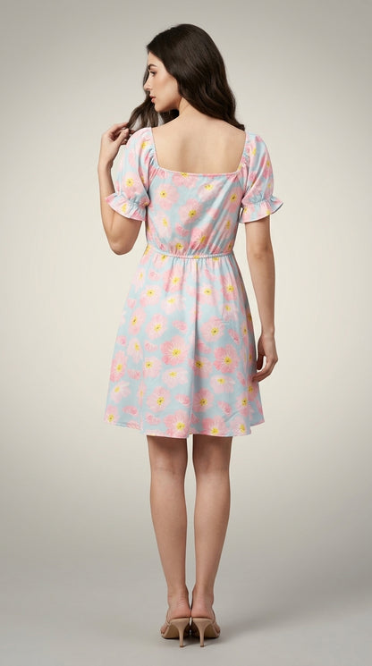 Women A-line Multicolor Mini/Short Dress