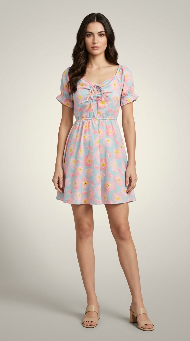 Women A-line Multicolor Mini/Short Dress