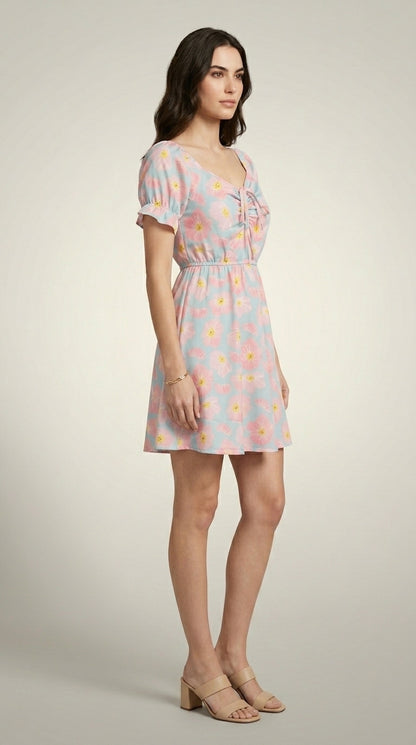 Women A-line Multicolor Mini/Short Dress