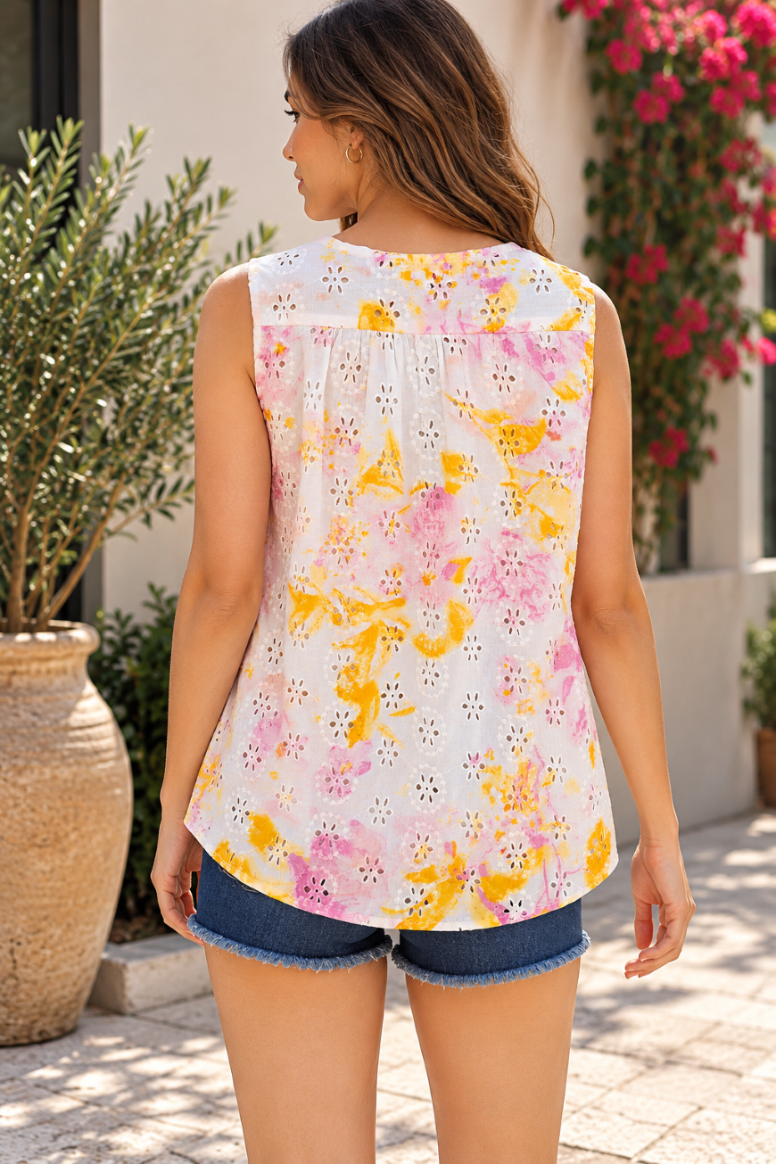 Party Sleeveless Printed Women Multicolor Top